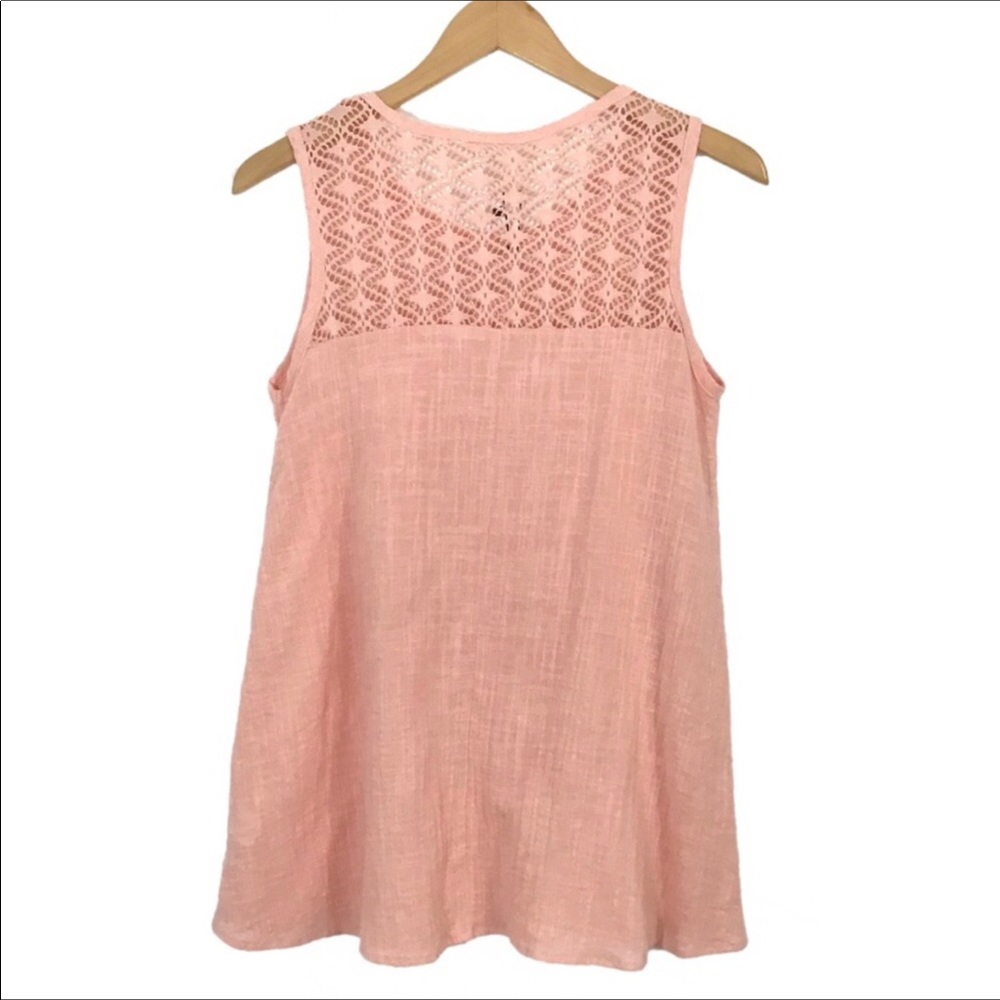 Mai Soli Pink Blush Sleeveless Tank Top Size S Lace Detail USA New With Tag